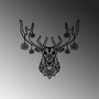 Wallity Christmas Deer Escultura de Pared de Metal Negra